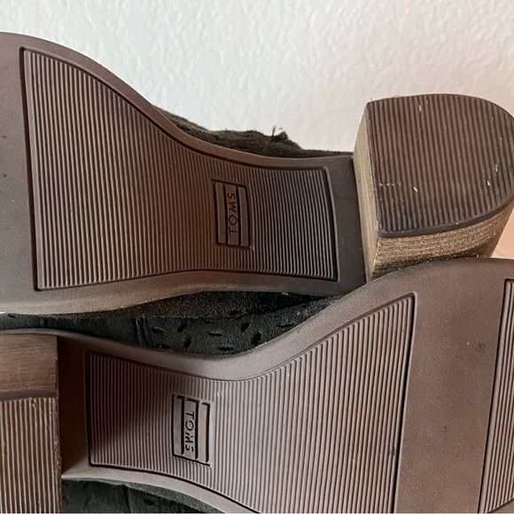 TOMS Majorca Geo Laser Cut Bootie - Size 9 - Olive Green Used - Picture 10 of 11